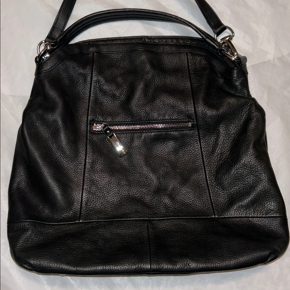 LIKE NEW B. Makowsky Soft Pebbled Leather Convertible Slouch Hobo